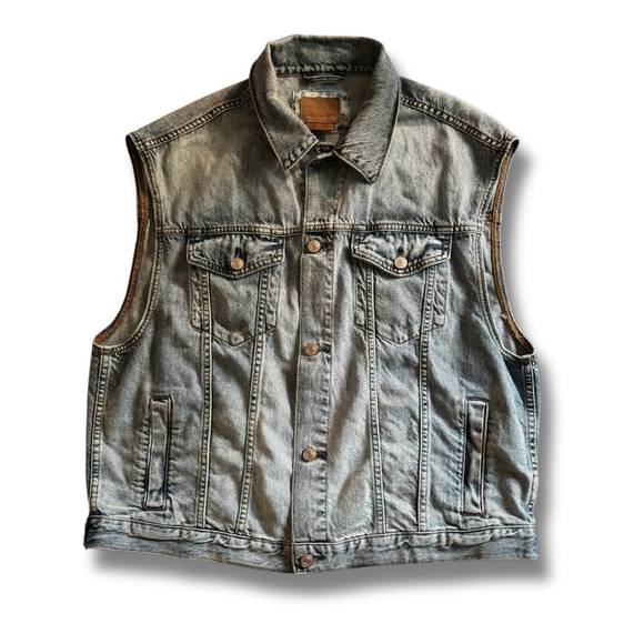 American Eagle - Distressed - Jean Vest - szLG - Picture 1 of 5